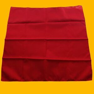Vintage  1960's Square Scarf Red Polyester Square Gold Hem 20x20 Inches